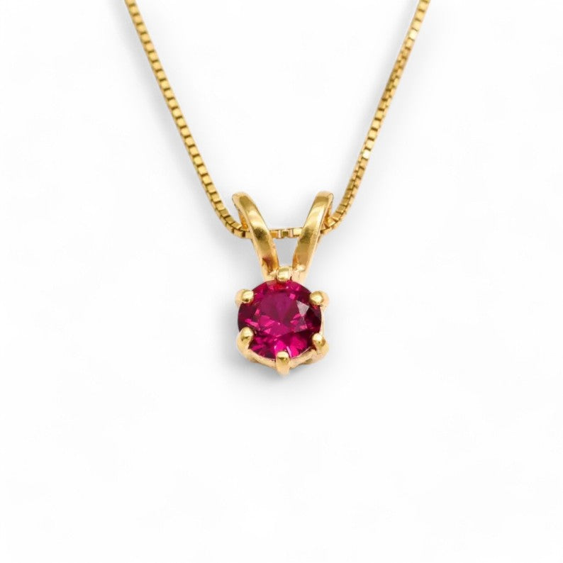 Ruby Solitaire Pendent - djoyr