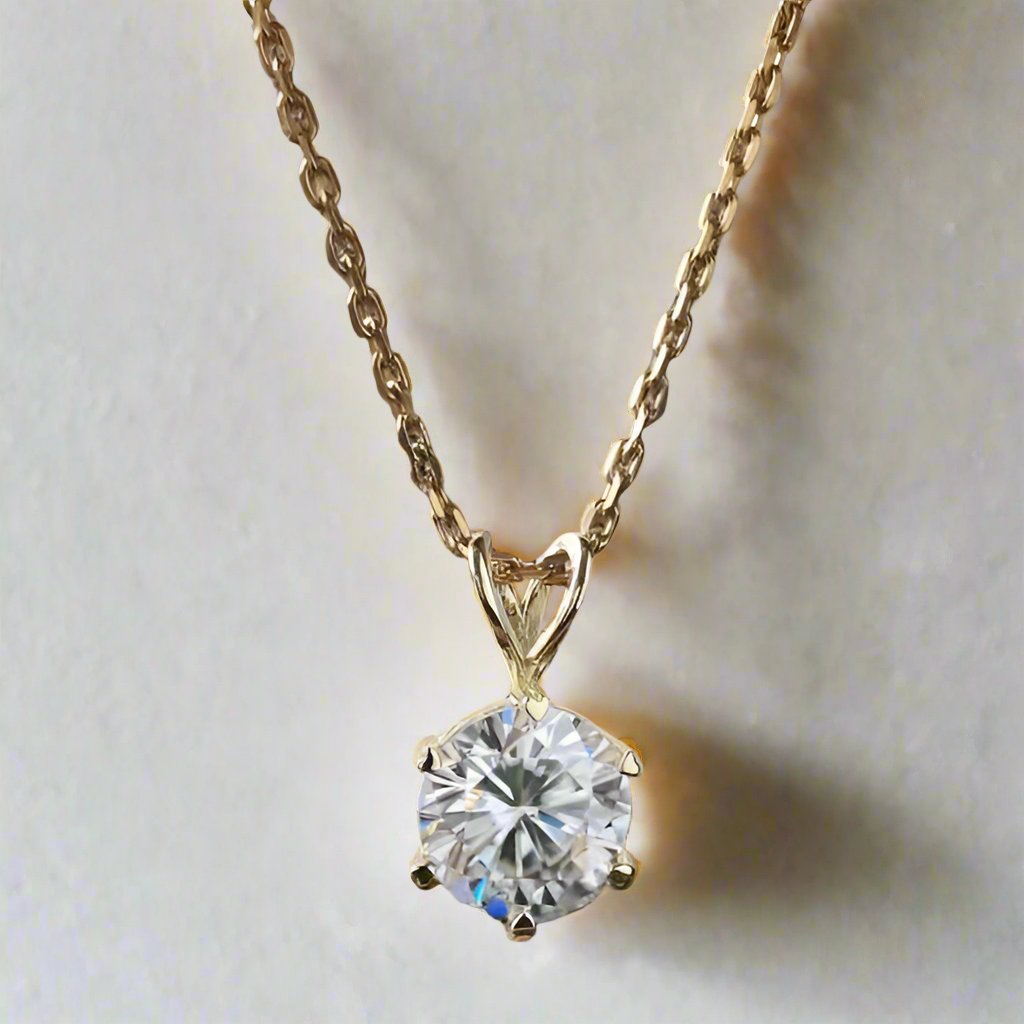 Moissanite Round Pendant - djoyr