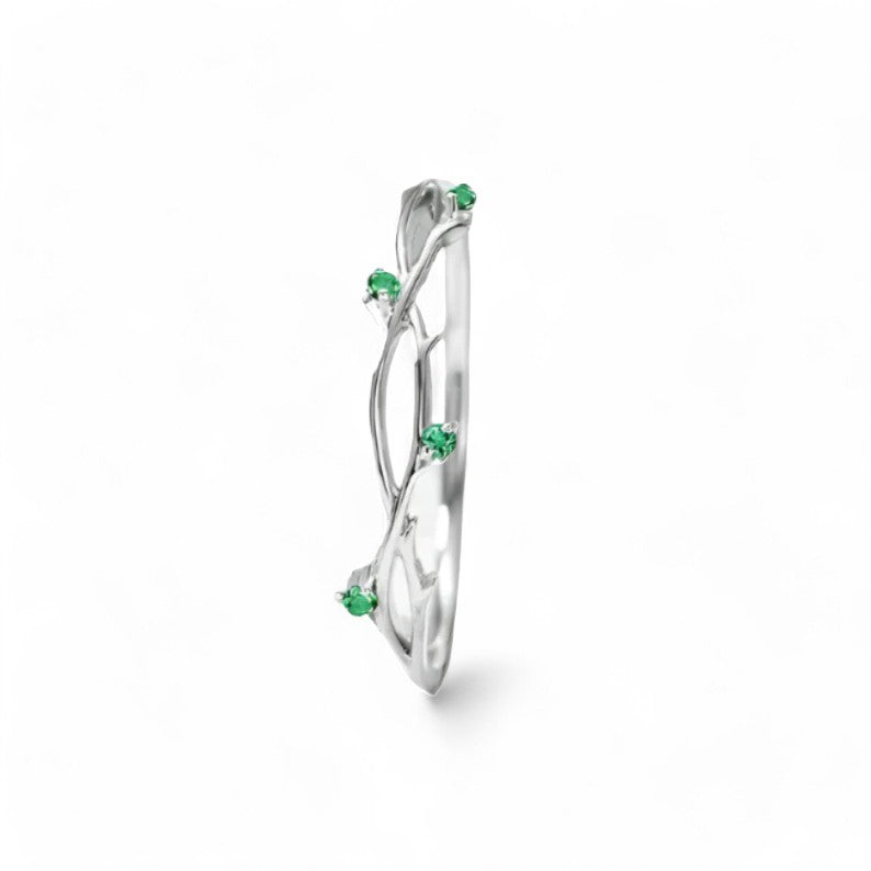 Emerald Garland's Embrace in Silver - djoyr