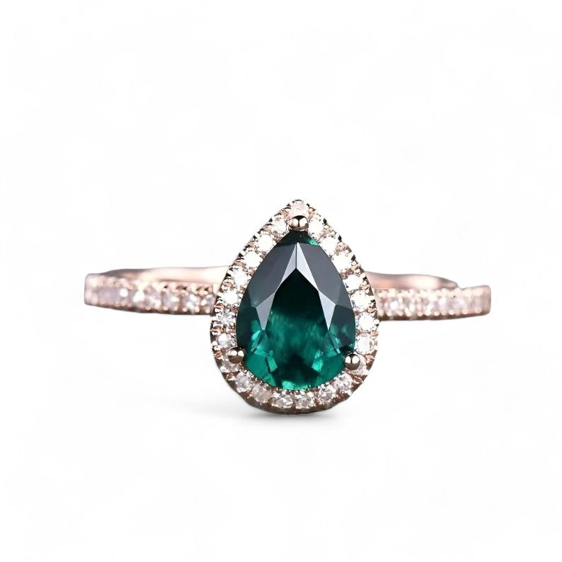 Emerald Pear halo