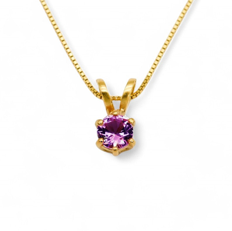 Amethyst Solitaire Pendent - djoyr