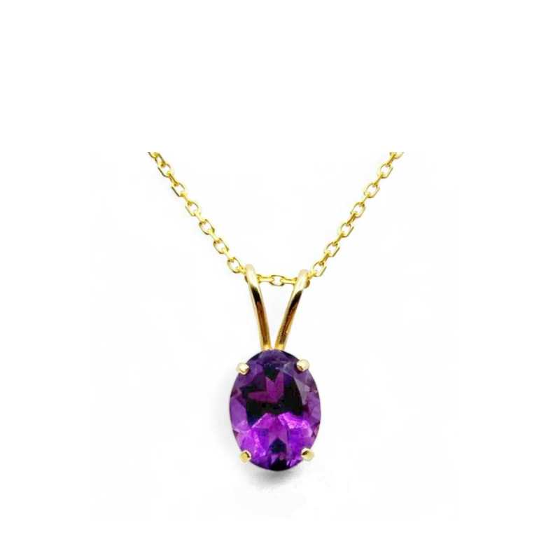 Amethyst Oblong necklace - djoyr