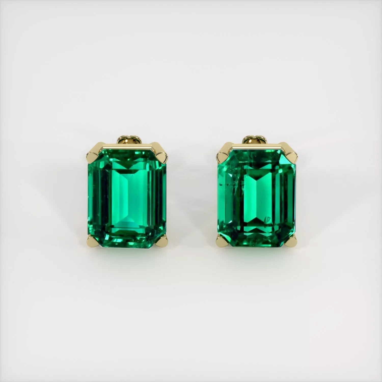 Lab Emerald cut Stud Earrings - djoyr