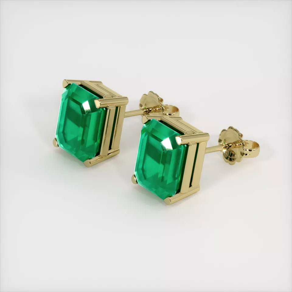 Lab Emerald cut Stud Earrings - djoyr