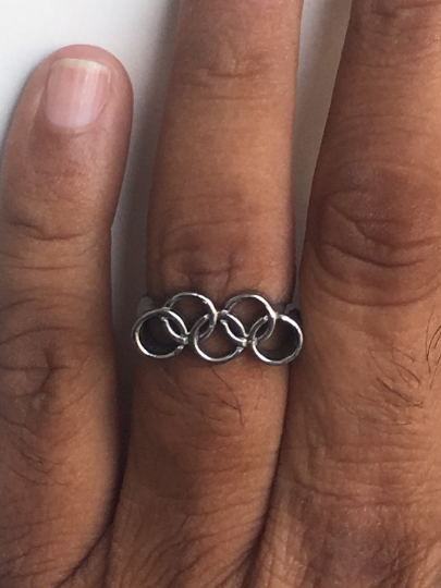Oxidized Silver Olympic Ring - djoyr