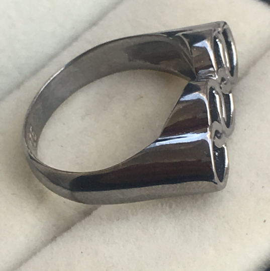 Oxidized Silver Olympic Ring - djoyr