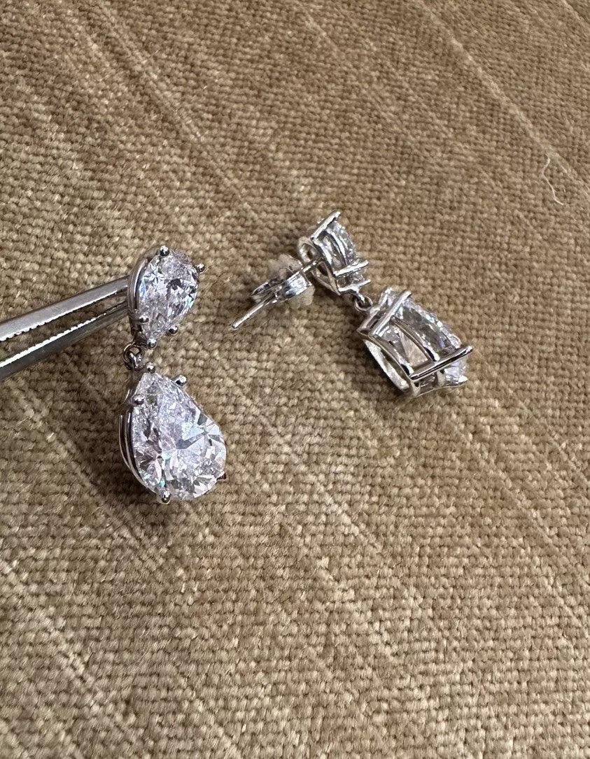 Pear Brilliance Moissanite Drop Earrings