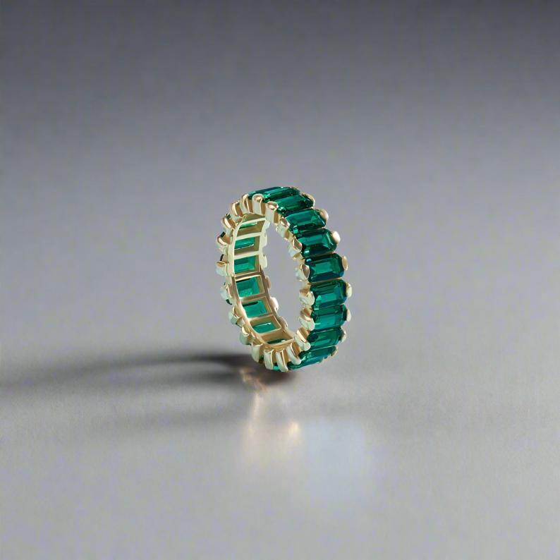 Lab Grown Emerald Eternity band - djoyr